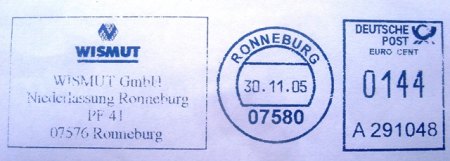 WISMUT-GmbH, neu gegründetes Unternehmen nach der Wende 1990  zur Sanierung des Standort Ronneburg.jpg