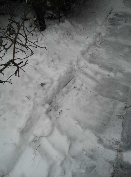 Geschobener Schnee vom Weg