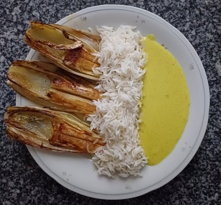 Chicorée Basmatireis Currysosse