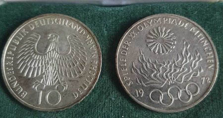 10 DM Silber Olympische Spiele München 1972