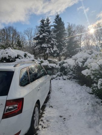 Auto mit Sonnenuntergang