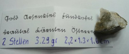 [B] Gold auf Quarz-Arsenopyrit-Matrix Fundkofel