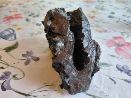Schwarzes Gestein im Wald gefunden