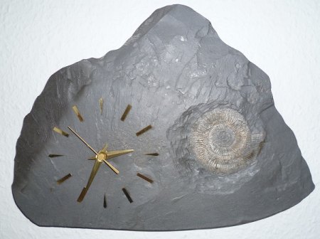 Fossilienuhr aus dem Museumshop in Holzmaden.JPG